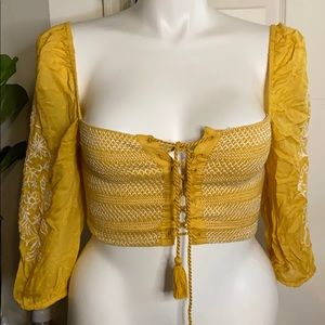 Yellow floral shirt classy